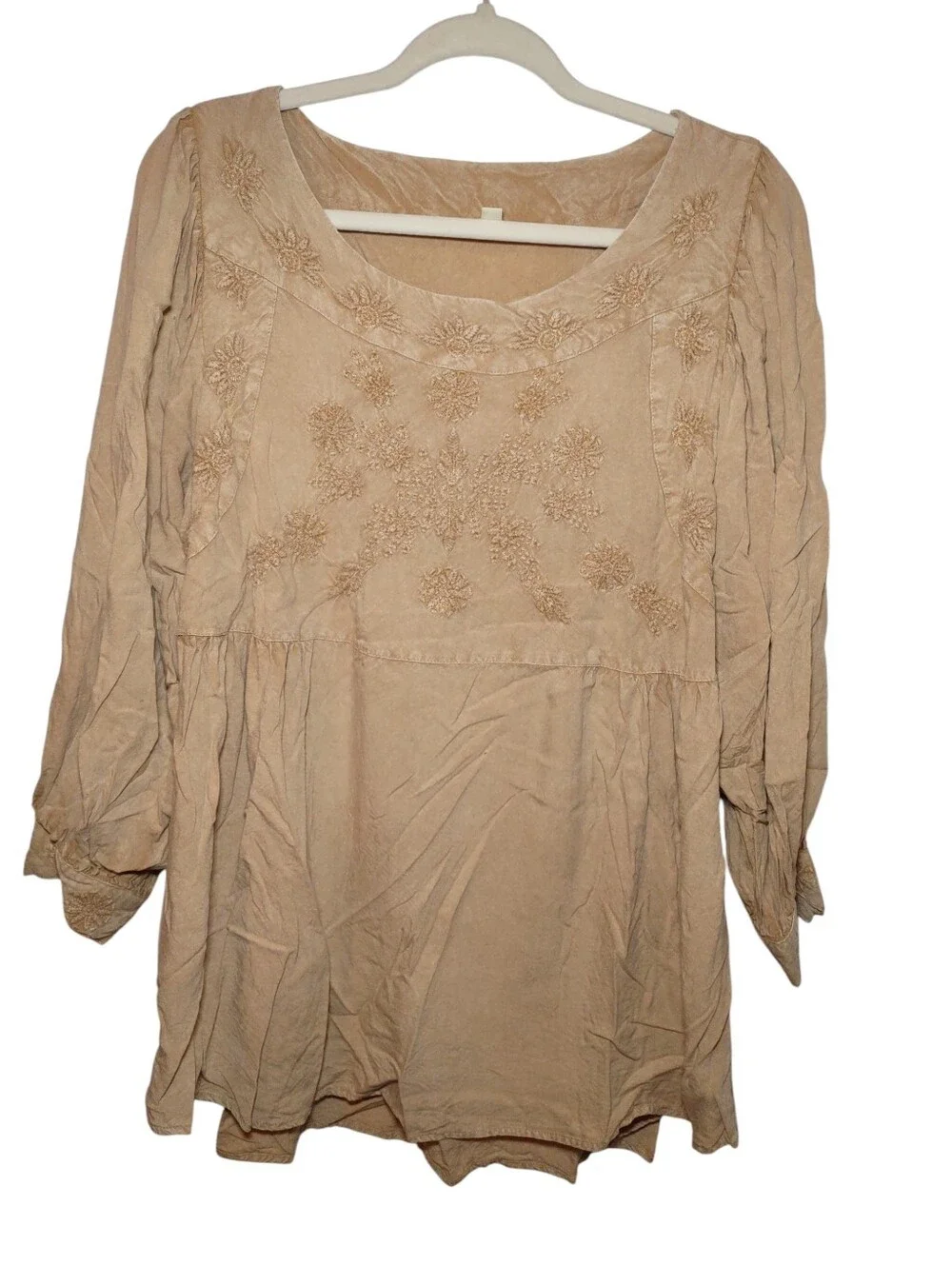 Solitaire Women's Embroidered Boho Floral Peasant Blouse Size: XL - Picture 1 of 7